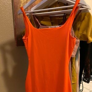 Orange body con dress